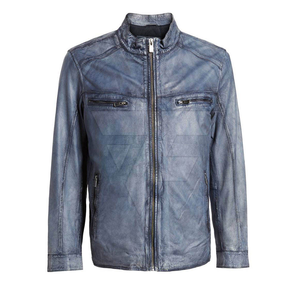 Wholesale Men Leather Jacket For Online Sale In Stock Genuine Leather Jacket Custom Slim Fit Leather Jacket