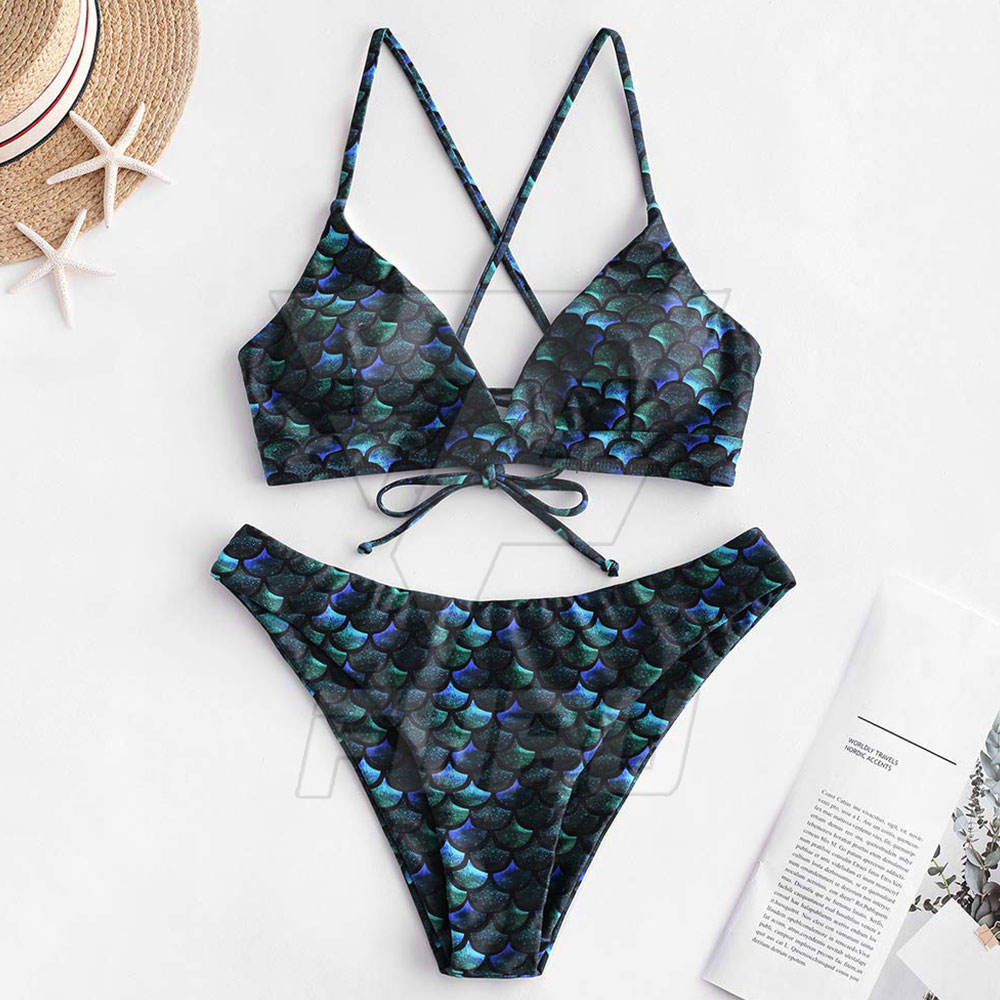 Women Bikini Women High Quality Sublimation Full Print Bikini Set Push Up Swimsuit Swim Wear