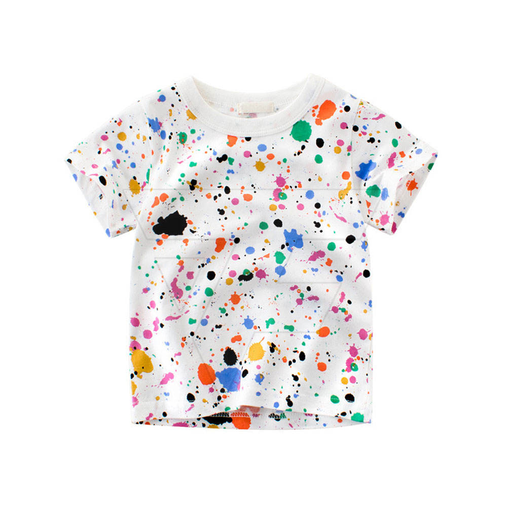 Children Short Sleeve Custom Logo Printing 100% Cotton Printed Blank Kids Baby Girl Boy T shirts