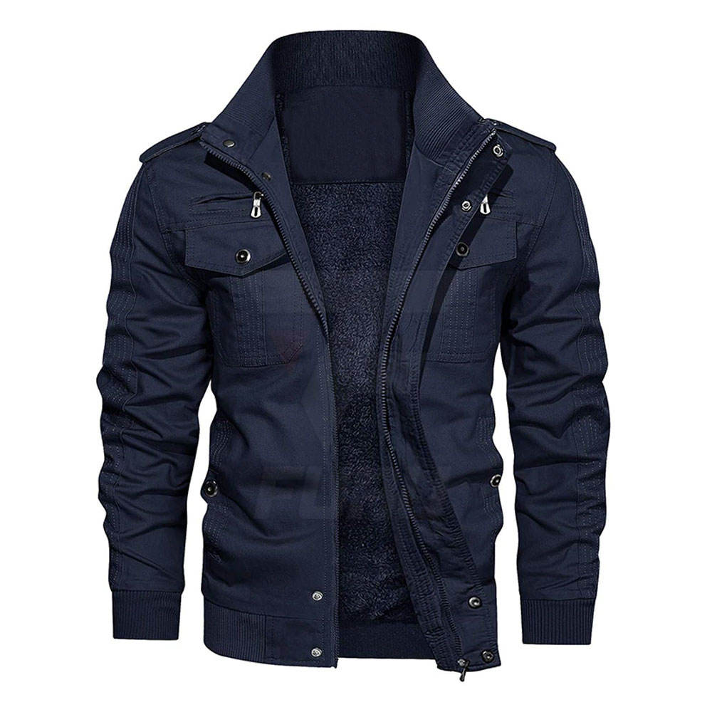 Fashion Outdoor OEM Men Winter Jacket Winter Zipper Luxury Jackets New Design Cheap Price Men Canvas Fabric Stand Casual Knitted